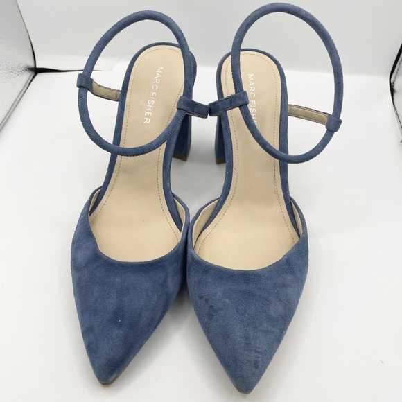 MARC FISHER Velise blue suede slingback pump women’s Size 7 1/2M - Picture 4 of 9
